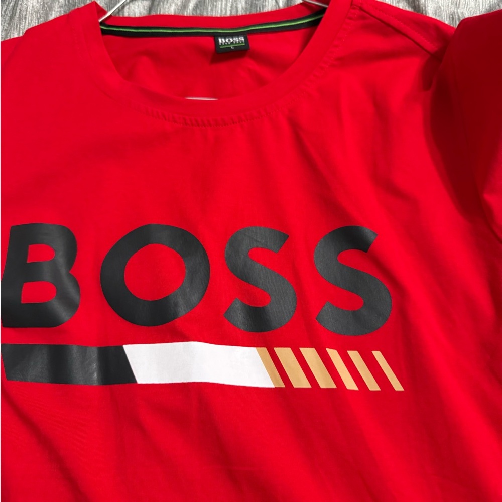 Hugo Boss Red Short Sleeve Tee View 2